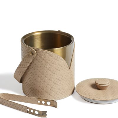 emsworth-leather-ice-bucket-and-tongs-taupe-a20971-1-19-1248-10-03 msworth Leather Ice Bucket and Tongs