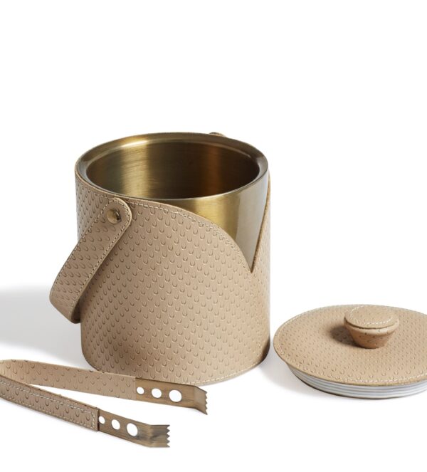 emsworth-leather-ice-bucket-and-tongs-taupe-a20971-1-19-1248-10-03 msworth Leather Ice Bucket and Tongs